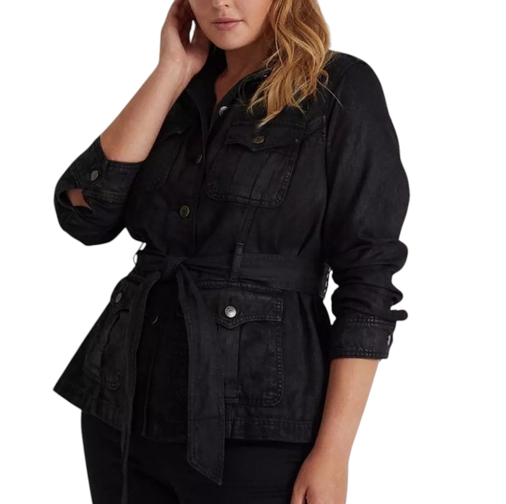 Lauren Ralph Lauren Black Utility Jacket with Belt